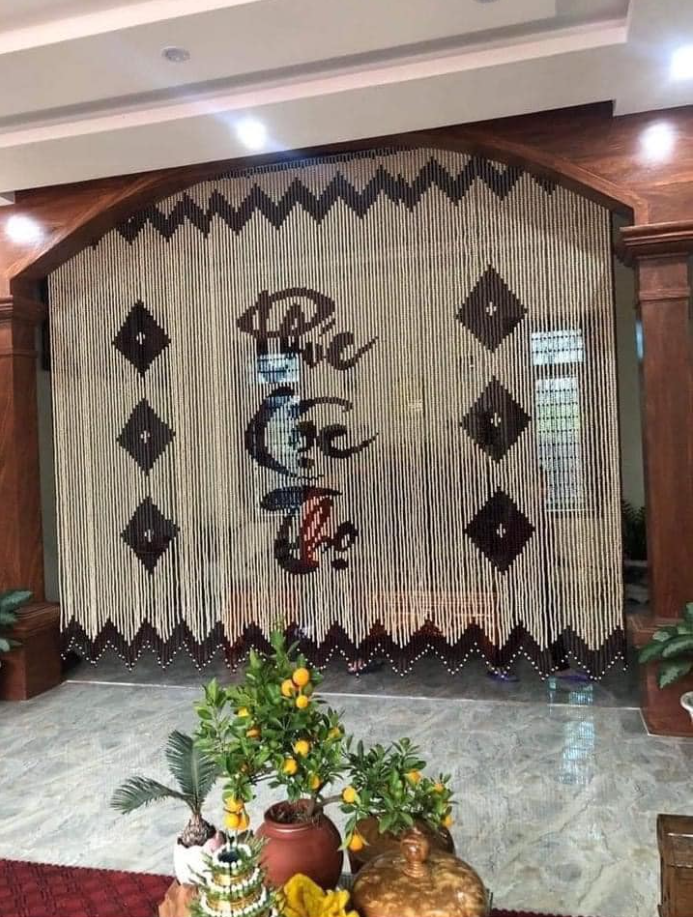 Rèm hạt bằng hạt gỗ Bồ đề